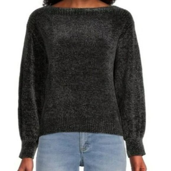 Tommy Bahama Luna Chenille Boatneck Long Sleeve Sweater Black Size Small - Picture 4 of 6